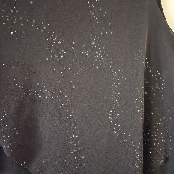 Daytrip Black One Shoulder Beaded Rhinestone Embellished Asymmetrical Top Small - Picture 8 of 9